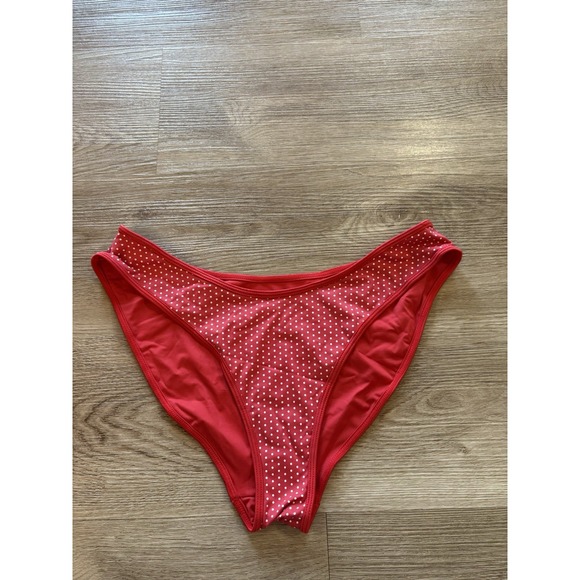 Frankies Bikinis Polka Dot Dove‎ Bottom Bikini Bottom M NEW - Picture 1 of 4